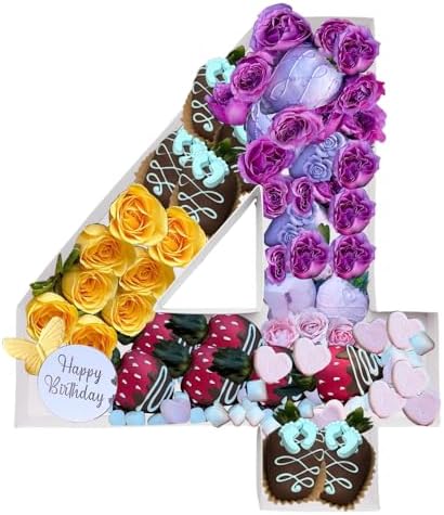 12.2Inch Fillable Cardboard Number Serving Tray Cut Out Charcuterie Sweet Food Decorative Paper Mache Box (4) in