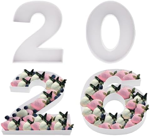 12.2inch Fillable Cardboard Number Serving Tray Cut Out Charcuterie Sweet Food Decorative Paper Mache Box (2026), alternate