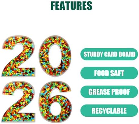 12.2inch Fillable Cardboard Number Serving Tray Cut Out Charcuterie Sweet Food Decorative Paper Mache Box (2026), alternate