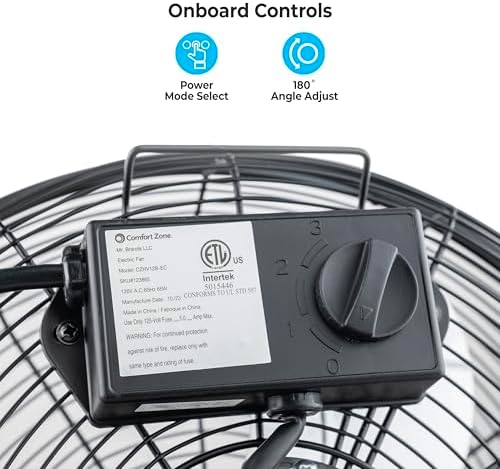 12" 3-Speed Low-Profile Desk & Floor Fan, alternate view 3