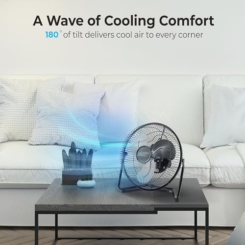 12" 3-Speed Low-Profile Desk & Floor Fan, alternate view 5