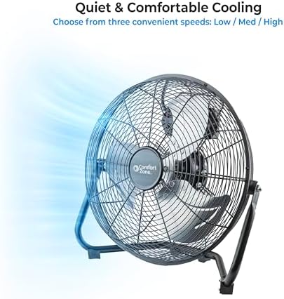 12" 3-Speed Low-Profile Desk & Floor Fan, alternate view 6