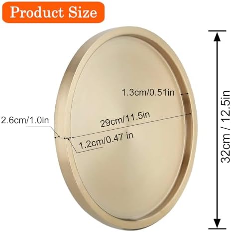 12.5" Gold Round Serving Tray, Double Wall Stainless Steel in Gold-12.5" Round, alternate view 3