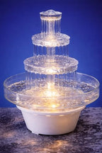 12.5" Lighted Wedding Cake Water Fountain - Clear 3-Tier Decorative Cake Centerpiece Fountain, 10" Wide, Plug-in, alternate