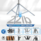 12.5ft Light Stand Stainless Steel for Photography Video Studio, alternate view 3