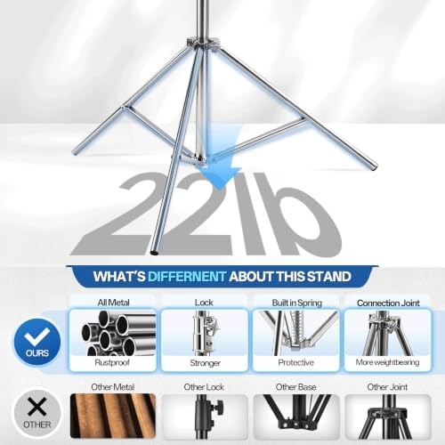 12.5ft Light Stand Stainless Steel for Photography Video Studio, alternate view 3