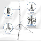 12.5ft Light Stand Stainless Steel for Photography Video Studio, alternate view 5