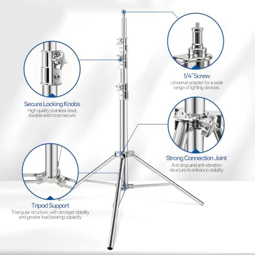 12.5ft Light Stand Stainless Steel for Photography Video Studio, alternate view 5