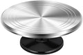 12" Black Aluminum Alloy Cake Turntable, Cake Stand for Decorating in Black