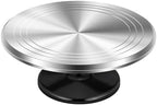 12" Black Aluminum Alloy Cake Turntable, Cake Stand for Decorating in Black