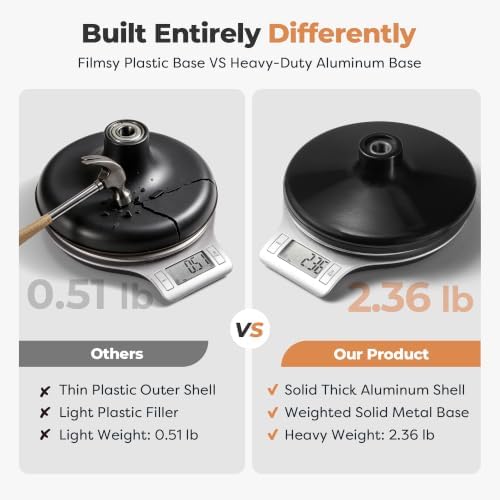 12" Black Aluminum Alloy Cake Turntable, Cake Stand for Decorating in Black, alternate view 2