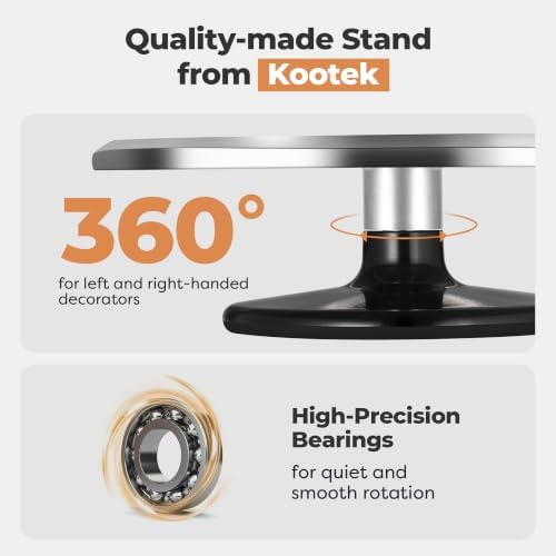 12" Black Aluminum Alloy Cake Turntable, Cake Stand for Decorating in Black, alternate view 4