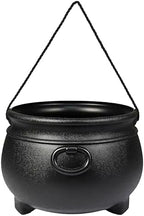 12" Black Cauldron - Large Plastic St. Patrick's Day Pot of Gold Coin Party Bucket Decor - Halloween Witch