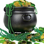 12" Black Cauldron - Large Plastic St. Patrick's Day Pot of Gold Coin Party Bucket Decor - Halloween Witch, alternate view 4