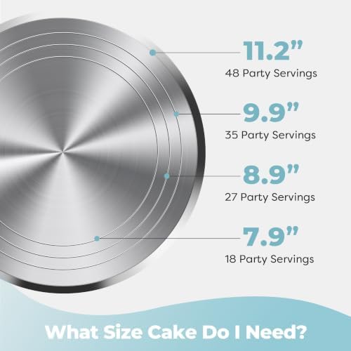 12" Blue Aluminum Alloy Cake Turntable, Cake Stand for Decorating in Blue, alternate view 7