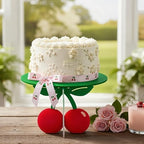 12" Cherry Cake Stand, Red Green Cherry Themed Party Decorations in Red and Green, alternate view 5