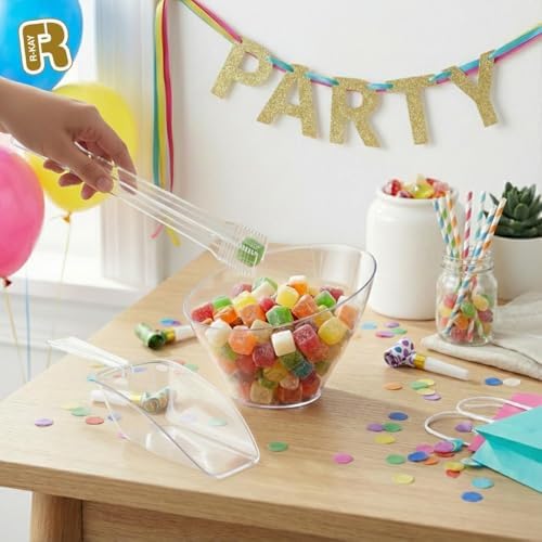 12 Combo Pack, 6 Clear Small Serving Tongs And 6 Clear Plastic Scoops For Candy Buffet Containers Set - Premium, alternate