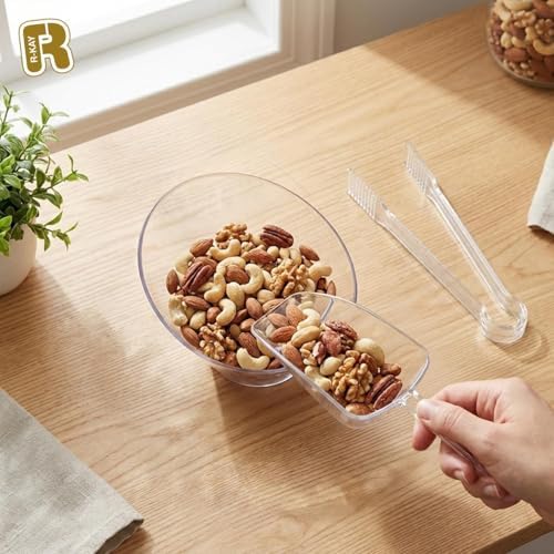 12 Combo Pack, 6 Clear Small Serving Tongs And 6 Clear Plastic Scoops For Candy Buffet Containers Set - Premium, alternate