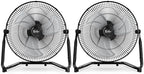 12" Comfort Zone Cradle Floor Fan, 3-Speed High Velocity,360°Adjustable Tilt, Home Bedroom Office, 2 Pack