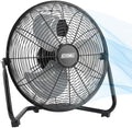 12” Cradle Floor Fan, 3 Speed, High Velocity, 180 Degree Adjustable Tilt, All-Metal, Carry Handle, Rubber Feet