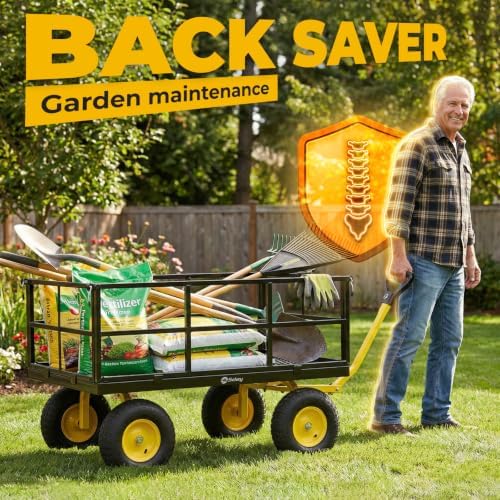 12 Cu Ft Steel Garden Cart, 1600 lb Capacity, Towable Handle, alternate view 6
