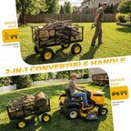 12 Cu Ft Steel Garden Cart, 1600 lb Capacity, Towable Handle, alternate view 7