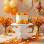12" Daisy Cake Stand White, 3D Floral PVC Groovy Party Holder in Daisy White, alternate view 2