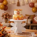 12" Daisy Cake Stand White, 3D Floral PVC Groovy Party Holder in Daisy White, alternate view 5
