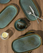 12" Deep Serving Platters, Stoneware Party Tray Set for Entertaining, Microwave Safe Large Platter for, alternate view 4