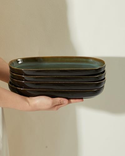 12" Deep Serving Platters, Stoneware Party Tray Set for Entertaining, Microwave Safe Large Platter for, alternate view 6