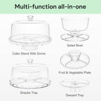 12" Dome Cover Acrylic Cake Stand with Lid in circular, alternate view 4