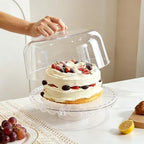 12" Dome Cover Acrylic Cake Stand with Lid in circular, alternate view 7