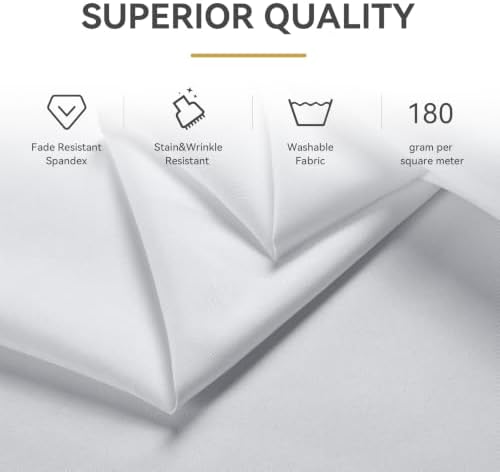 12 ft x 50 ft White Backdrop Curtain Panels, 4 Panels Thick Fabric Photography Backdrop Drapes for Wedding Party, alternate
