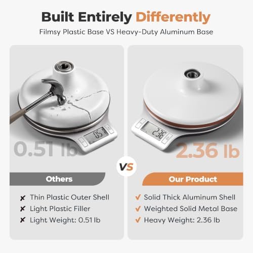 12" Gray Aluminum Alloy Cake Turntable, Cake Stand for Decorating in Gray, alternate view 2