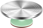 12" Green Aluminum Alloy Cake Turntable, Cake Stand for Decorating in Green