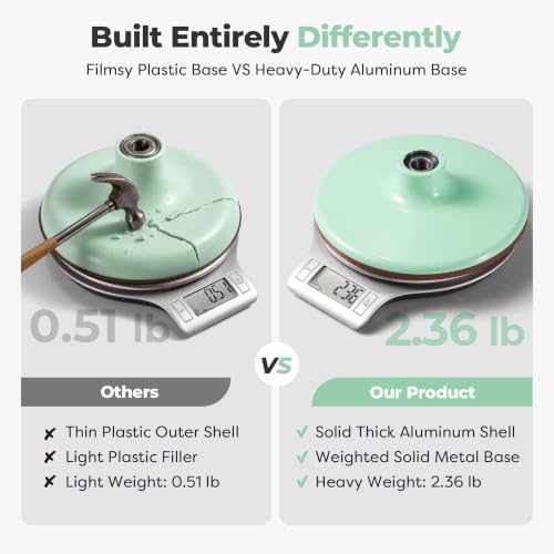 12" Green Aluminum Alloy Cake Turntable, Cake Stand for Decorating in Green, alternate view 2
