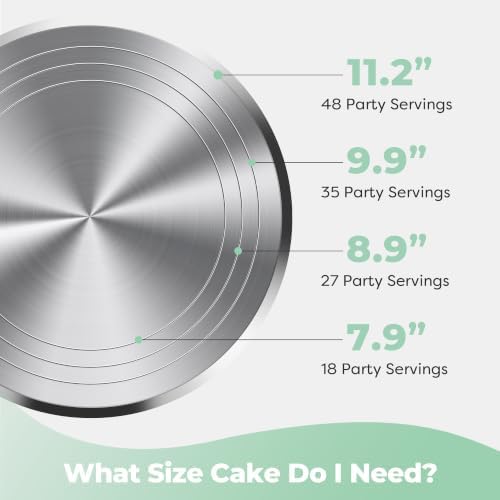 12" Green Aluminum Alloy Cake Turntable, Cake Stand for Decorating in Green, alternate view 7