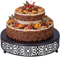 12'' Halloween Cake Stand Round Metal Black Cupcake Display Holder in Black