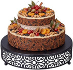 12'' Halloween Cake Stand Round Metal Black Cupcake Display Holder in Black