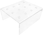 12 Hole Clear Acrylic Push Pop Cake Stand, Reusable Cake Pop Ice Cream Cone Holder Display Rack, Push Tube