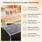 12 Hole Clear Acrylic Push Pop Cake Stand, Reusable Cake Pop Ice Cream Cone Holder Display Rack, Push Tube, alternate view 3