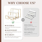 12 Inch 3 Tier Serving Tray Stand, White Acrylic Trays with Gold-Painted Iron Rack, Removable Tiered Dessert, alternate view