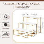12 Inch 3 Tier Serving Tray Stand, White Acrylic Trays with Gold-Painted Iron Rack, Removable Tiered Dessert, alternate view