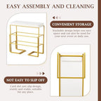12 Inch 3 Tier Serving Tray Stand, White Acrylic Trays with Gold-Painted Iron Rack, Removable Tiered Dessert, alternate view