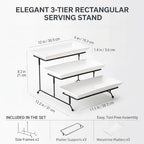 12-Inch 3-Tier White Melamine Serving Tray Stand for Parties and Buffets in White, alternate view 3