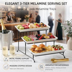 12-Inch 3-Tier White Melamine Serving Tray Stand for Parties and Buffets in White, alternate view 4