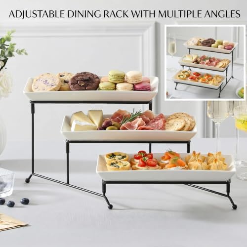12-Inch 3-Tier White Melamine Serving Tray Stand for Parties and Buffets in White, alternate view 7