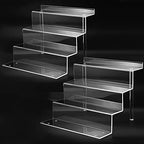 12 Inch Acrylic Shelf for Perfume Organizer in 2 Pack, 4 Tier Funko POP Shelves, Cologne Organizer Tiered Riser