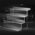 12 Inch Acrylic Shelf for Perfume Organizer in 2 Pack, 4 Tier Funko POP Shelves, Cologne Organizer Tiered Riser, alternate