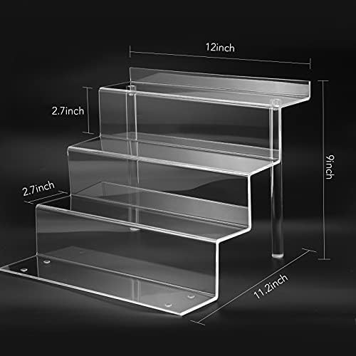 12 Inch Acrylic Shelf for Perfume Organizer in 2 Pack, 4 Tier Funko POP Shelves, Cologne Organizer Tiered Riser, alternate